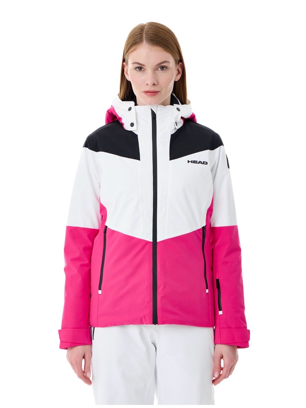 Head Women's Pink, White & Black Colorblock Ski Jacket New